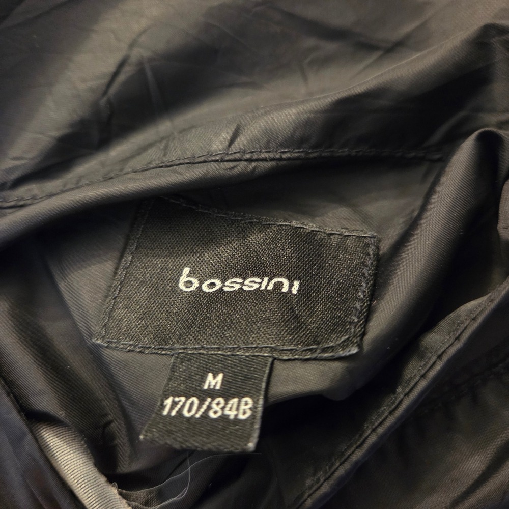 Bossini Mens Black Fleece Lined Nylon‎ Full Zip Jacket Mock Neck Size M - Picture 7 of 10